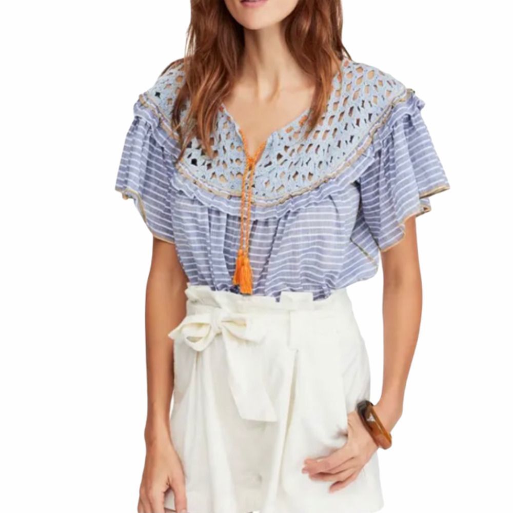 OPEN TO OFFERS! Free People Blue Striped Women's Top